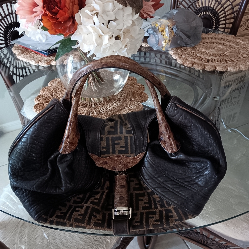 Fendi Dark Brown and Tan Shoulder Bag - Picture 14 of 14